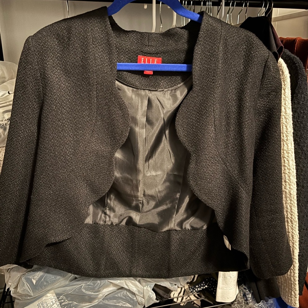 Elle Black Textured Blazer